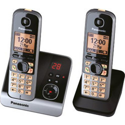 Panasonic KX-TG6722GB Ασύρματο Τηλέφωνο Σετ Duo με Ανοιχτή Ακρόαση Μαύρο