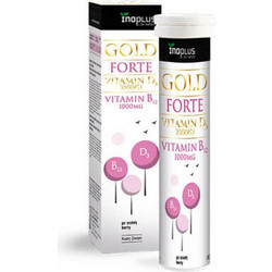 Inoplus Gold Forte Vitamin D3 2000iu & Vitamin B12 1000mg 20 Αναβράζοντα Δισκία