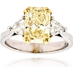 Μονόπετρο Δαχτυλίδι από Λευκό και Κίτρινο Χρυσό Κ18 με Διαμάντια 040805