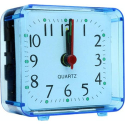 Square Alarm Clock Transparent Case Compact Digital Mini Bedroom Bedside Office Electronic Clock(Blue) (OEM)