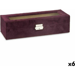 Box for watches Metal (30,5 x 8,5 x 11,5 cm) (6 Units)