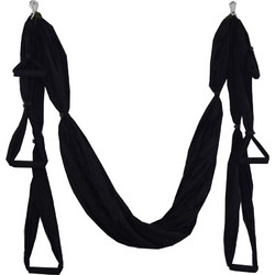 Kepeak Aerial Swing Anti-Gravity Silk Αιώρα με λαβές Yoga και Pilates (Black)