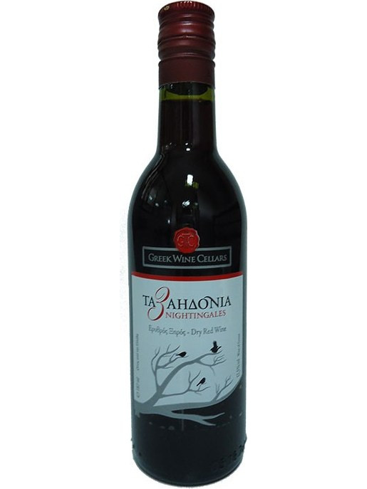 Ελληνικά Κελλάρια Οίνων Τα 3 Αηδόνια Κρασί Κόκκινο Ξηρό 187ml