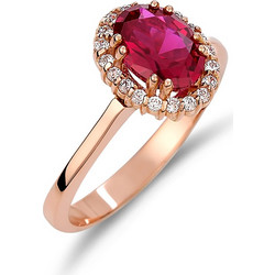Δαχτυλίδι Ροζέτα Ροζ Χρυσός Με Ζιργκόν 14K