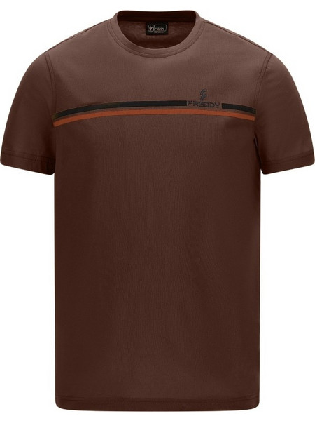 Freddy Ανδρικό ζέρσεϊ T-shirt (01F0250-010) Καφέ