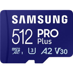 Samsung Pro Plus microSDXC 512GB Class 10 U3 V30 UHS-I A2