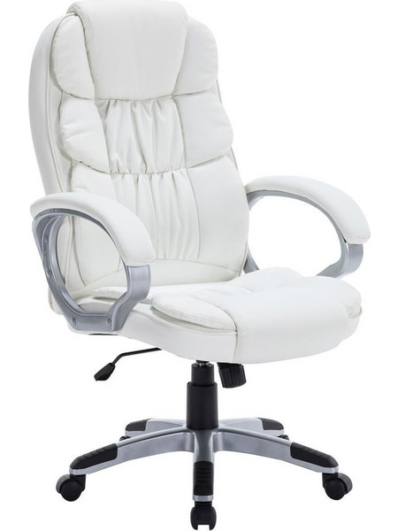 Woodwell BF7300 Καρέκλα Γραφείου Διευθυντική με Προσκέφαλο Στήριξη Μέσης και Ανάκλιση Άσπρη ΕΟ285,2