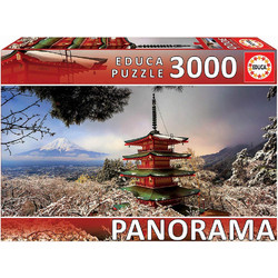Puzzle Educa Panorama Fuji & Pagoda 3000 Κομμάτια