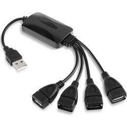 Universal 4 Ports USB 2.0 480Mbps High Speed Cable Hub for PC(Black) (OEM)