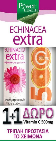 Πακέτο Αντιμετώπισης Κρυολογήματος Power Health Echinacea Extra 24s + Vitamin C 500mg 20 Αναβράζοντα Δισκία
