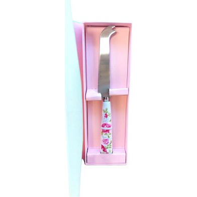 Μαχαίρι τυριών με πορσελάνινη βάση Ροζ Κήπος 20cm Knife for cheese
