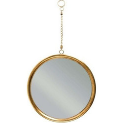 Διακοσμητικός καθρέφτης μεταλλικός σε χρύσο χρώμα διαστάσεων 46x82cm