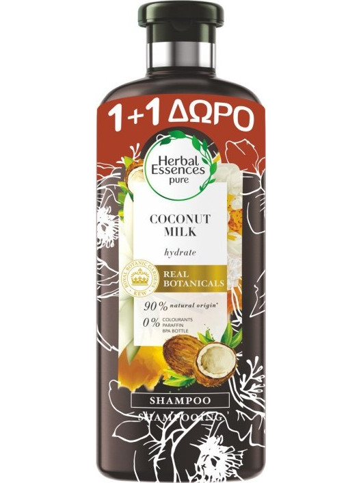 Herbal Essences Coconut Milk Φυτικό Σαμπουάν 2x400ml