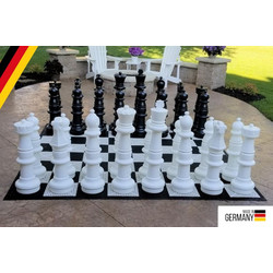 Combo Γίγας σκάκι κήπου- Πιόνια σετ μέ ύψος Βασιλιά 90 εκ. (Γερμανικής προέλευσης - Πιστοποίηση CE) και μαλακό δάπεδο 2.60 Χ 2.60 εκ