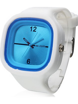 Unisex Jelly Silicone Band Quartz Wrist Watch White