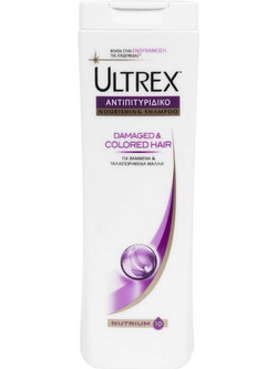 Ultrex Damaged & Colored Hair Nourishing Σαμπουάν για Προστασία Χρώματος για Βαμμένα Ξηρά & Ταλαιπωρημένα Μαλλιά 360ml