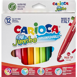 Carioca Jumbo Superwashable Μαρκαδόροι Ζωγραφικής Σετ 12 Χρώματα 12τμχ