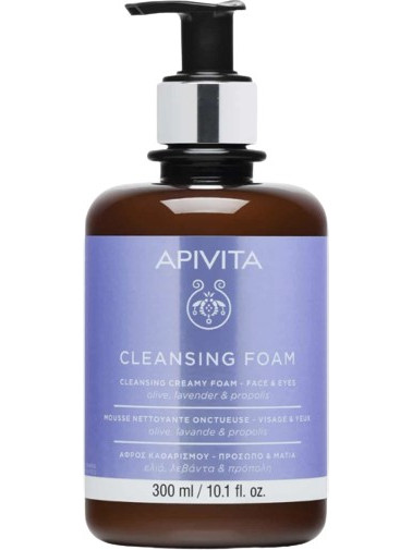 Apivita Cleansing Αφρός Καθαρισμού Ελιά & Λεβάντα 3x300ml
