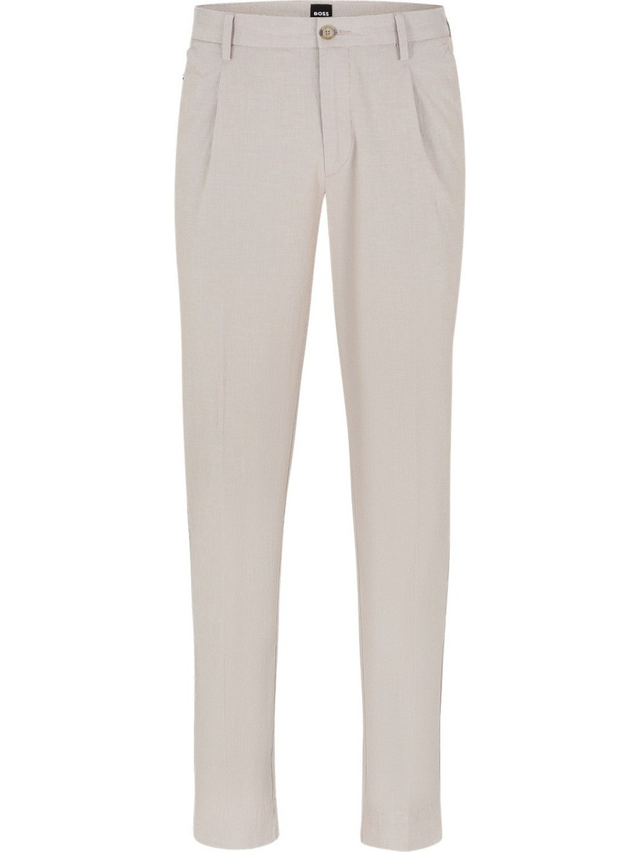 SLIM-FIT TROUSERS IN A PATTERNED STRETCH-COTTON...