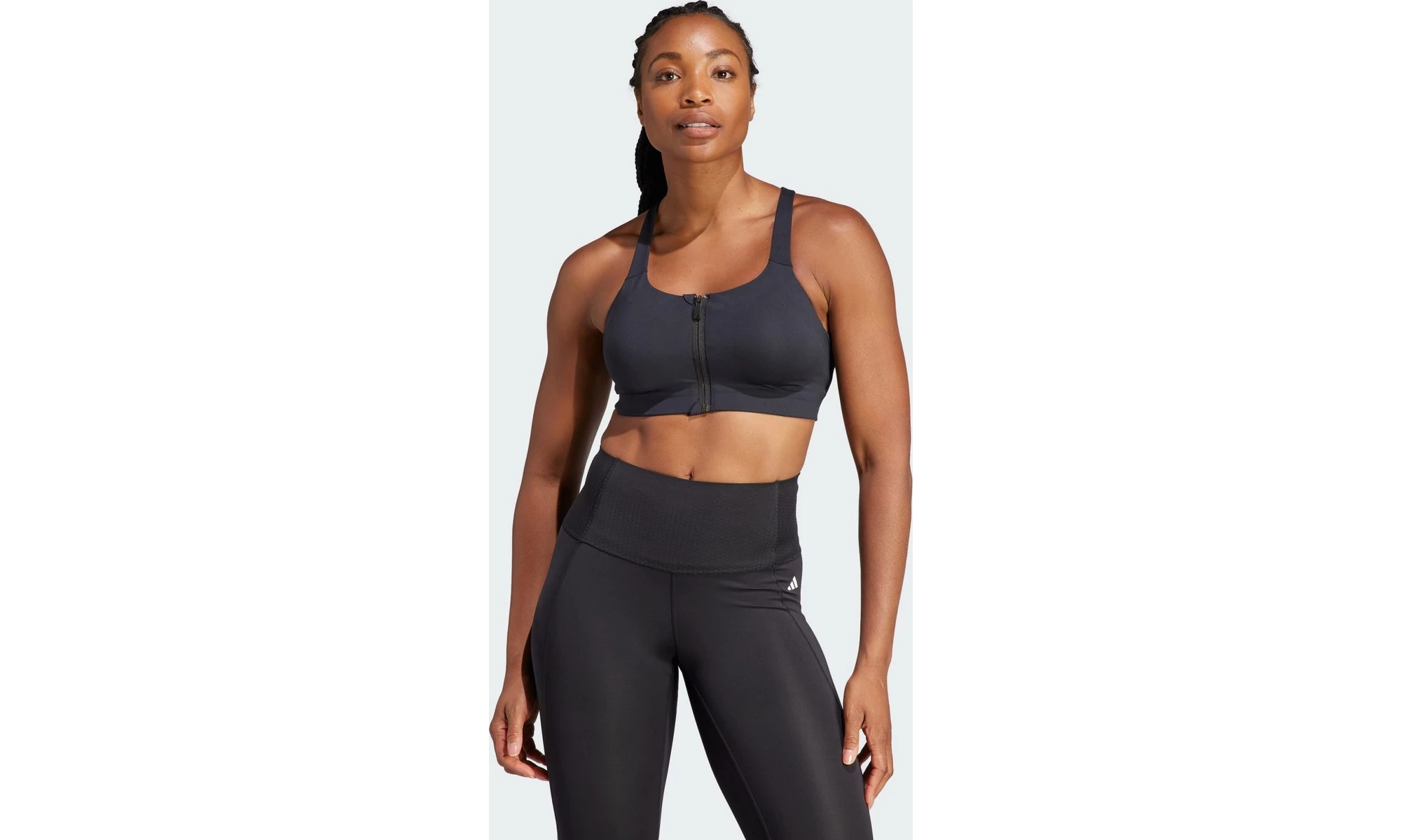 adidas Womens TLRD Impact Luxe High-Support Zip Sports Bra Red