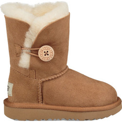 UGG Bailey Button II Παιδικά Μποτάκια Καφέ Suede με Γούνα 1017400T-CHE