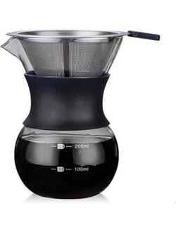 High Temperature Resistant Coffee Maker, Capacity:200ml, Style:With Strainer (OEM)