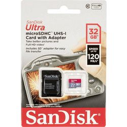 Sandisk Ultra microSDHC 32GB Class 10 UHS-I 120MB/s +Adapter