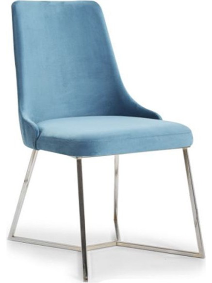 CAROL 1058 IN BLIUMI Καρέκλα με ύφασμα Πόδια μεταλλικά: Inox Ύφασμα: Velvet Petrol 093*051*060 cm Ύψος καθίσματος: 048 c