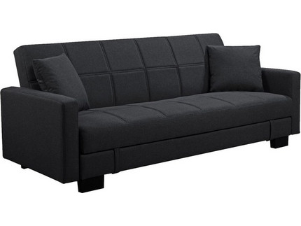 Kelso Τριθέσιος Καναπές Κρεβάτι με Αποθηκευτικό Χώρο Μαύρος 197x81x80cm Ε9928,5