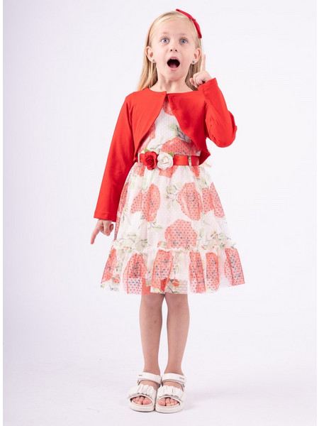 Ebita Παιδικό Φόρεμα Floral Κόκκινο 242207