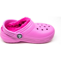 Crocs 203506-6LA Παιδική Χειμωνιάτικη Παντόφλα με Γουνάκι Ροζ Crocs