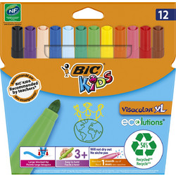 BIC Visacolor XL Μαρκαδόροι Ζωγραφικής Σετ 12 Χρώματα