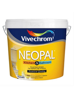 Vivechrom Neopal Kitchen & Bathroom Οικολογικό Αντιμουχλικό Πλαστικό Χρώμα Εσωτερικού Χώρου Λευκό 0.75lt