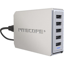 ΤΡΟΦΟΔΟΤΙΚΟ USB, NITECORE UA55 desktop adaptor, 10A/50w High speed charging