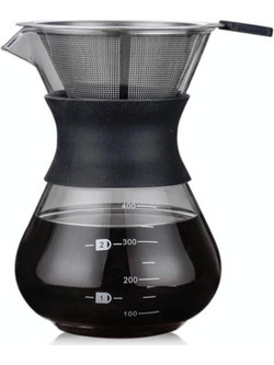 High Temperature Resistant Coffee Maker, Capacity:400ml, Style:With Strainer (OEM)