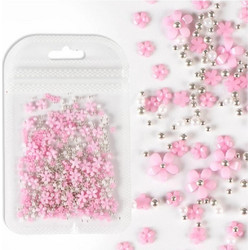 Λουλουδάκια διακόσμησης νυχιών nail art- Pink