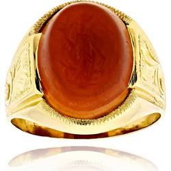 Ανδρικό Δαχτυλίδι από Κίτρινο Χρυσό Κ18 με Αχάτη 039859