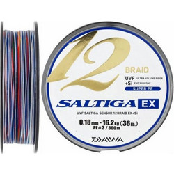 ΝΗΜΑ DAIWA Saltiga 12 Braid Ex 300m Multicolor 0.26mm PE 3