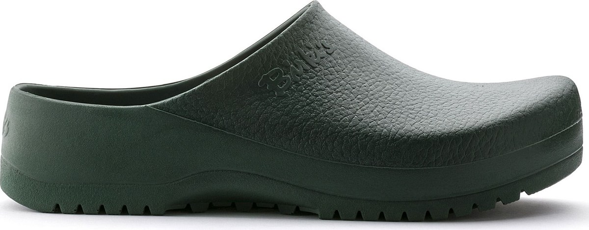 green birkenstock clogs