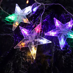 Λαμπάκια LED Τύπου Κουρτίνα 3Μ Πολύχρωμα Αστέρια και Διάφορα Σχέδια με 8 Προγράμματα Εναλλαγής