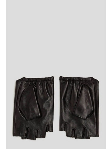 Karl Lagerfeld Γυναικεία Δερμάτινα Γάντια Μαύρα