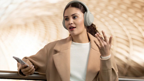Sony WH-1000XM4 Wireless Ενσύρματα & Ασύρματα Bluetooth Ακουστικά Over Ear με Noise Canceling Μαύρα: Speak to chat