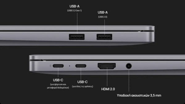 Huawei MateBook D16: Ποικιλία θυρών