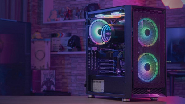 Aerocool Graphite ARGB Black Gaming Midi Tower Κουτί Υπολογιστή με Πλαϊνό Παράθυρο: RGB φωτισμός