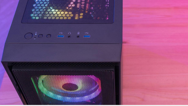 Aerocool Graphite ARGB Black Gaming Midi Tower Κουτί Υπολογιστή με Πλαϊνό Παράθυρο: Mesh front panel