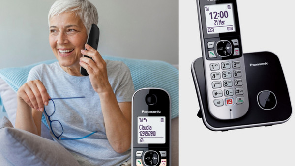 Panasonic KX-TG6851 Ασύρματο Τηλέφωνο με Ανοιχτή Ακρόαση Ασημί: Είναι ορατό το όνομα καλούντος