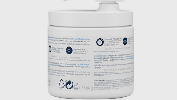 CeraVe Moisturising Pump Cream 454gr: Αποτελεσματικά συστατικά