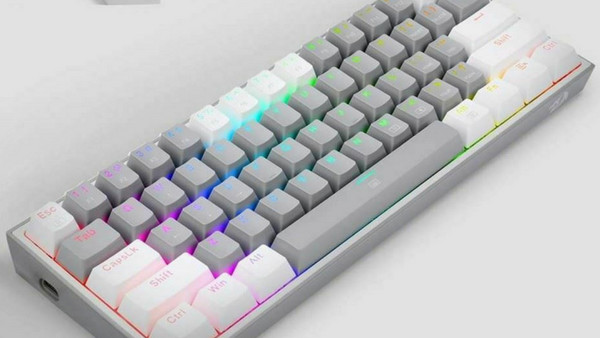 Redragon K617 Fizz Μηχανικό Gaming Πληκτρολόγιο 60% με Custom Red Διακόπτες RGB White: Tenkeyless και anti-ghosting