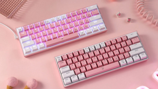 Redragon K617 Fizz Μηχανικό Gaming Πληκτρολόγιο 60% με Custom Red Διακόπτες RGB Black: Λογισμικό Pro