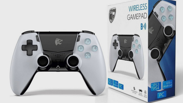 Roar Wireless Controller για PC PS4 PS3 Android & iOS Black White RR-0021: Συμβατό με Playstation και Android